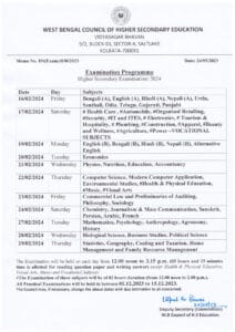 Wbhs Exam Routine WBCHSE HS Exam Routine 2024 Released: Download PDF Now! - Kaam G